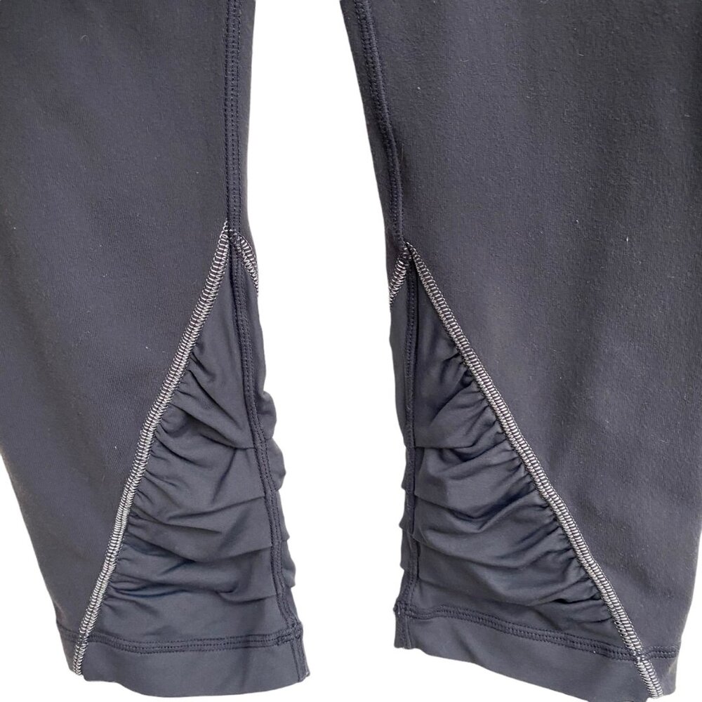 Lululemon Embrace Crop Capri Legging Womens size 4 Gray Ruched Pin Tuck Athletic - Picture 6 of 10
